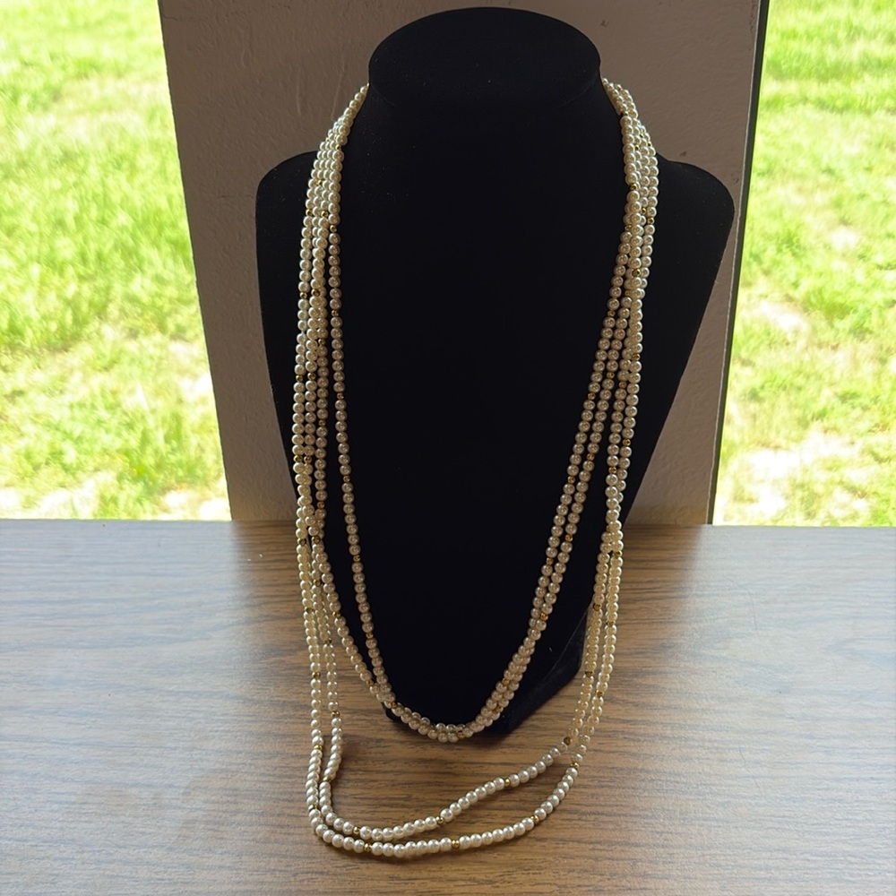Avon faux pearls by the yard necklace 108 inches